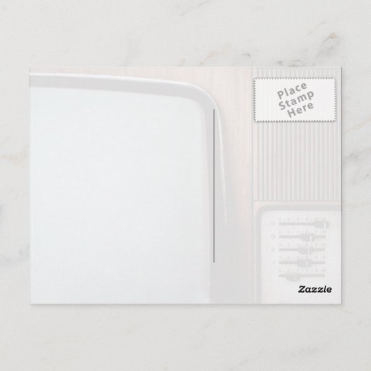  televisie met wijzerplaten briefkaart (Achterkant)