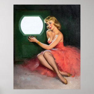 Televisie omhoog poster