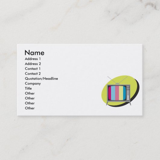 televisie-omroep visitekaartje (Voorkant)