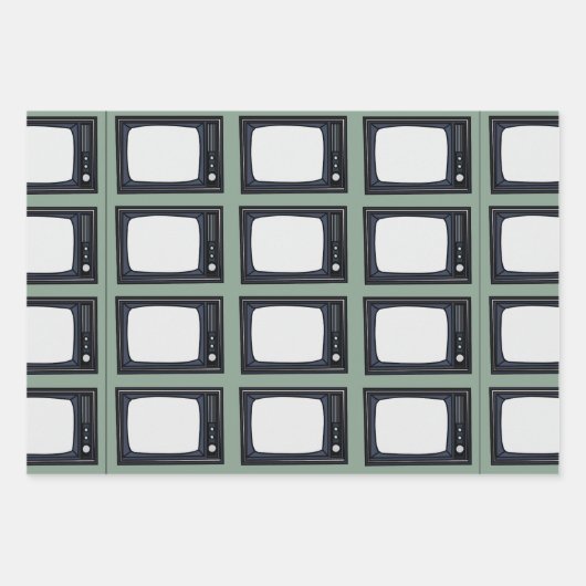 Televisie Oud Klassiek Retro TV Patroon Inpakpapier Vel (Voorkant)
