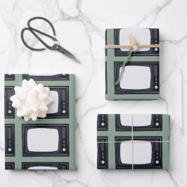 Televisie Oud Klassiek Retro TV Patroon Inpakpapier Vel