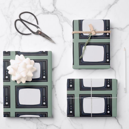 Televisie Oud Klassiek Retro TV Patroon Inpakpapier Vel (Voorkant)
