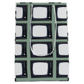 Televisie Oud Klassiek Retro TV Patroon Medium Cadeauzakje (Achterkant)