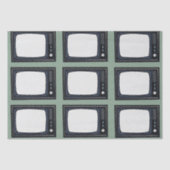 Televisie Oud Klassiek Retro TV Patroon Tissuepapier (Voorkant)