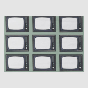 Televisie Oud Klassiek Retro TV Patroon Tissuepapier