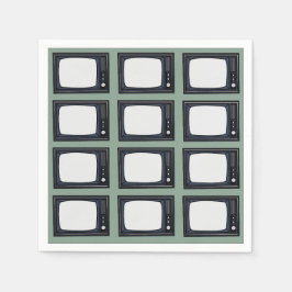 Televisie Oude Klassieke Retro TV Patroon Party Servet