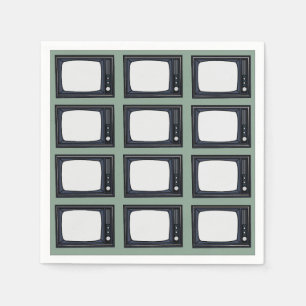 Televisie Oude Klassieke Retro TV Patroon Party Servet