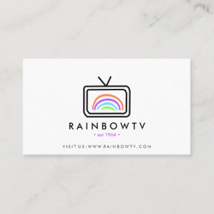 Televisie regenboog handgetekende rgb media visitekaartje
