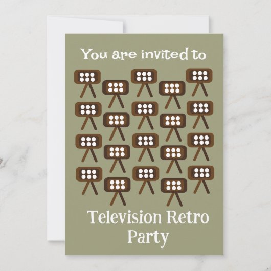 Televisie Retro Feest Kaart (Voorkant)