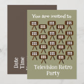 Televisie Retro Feest Kaart (Voorkant / Achterkant)