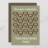 Televisie Retro Party Kaart (Voorkant / Achterkant)