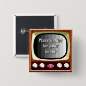 Televisie-Sjabloon van 50 jaar Vierkante Button 5,1 Cm (Voorkant /achterkant)