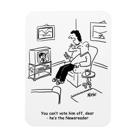 Televisie stemmen cartoon. magneet (Verticaal)