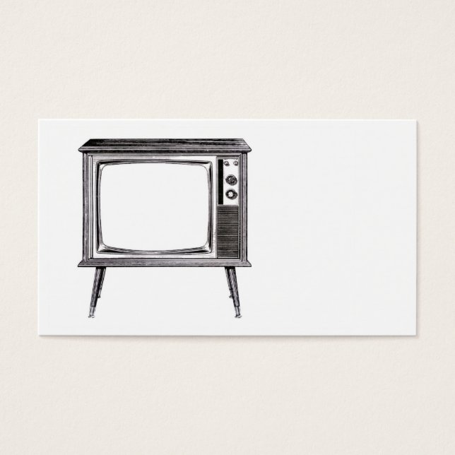 Televisie TV Set Retro Floor Console Visitekaartjes (Voorkant)
