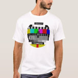 Televisie - Tv-standaard met testkaart T-shirt<br><div class="desc">Het grappige ontwerp van de Kaart van de Test van Tv (dat ook als testpatroon wordt bekend) U kunt tekst en tijd aanpassen.</div>