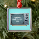 televisieset met statisch scherm metalen ornament<br><div class="desc">Foto van een 1980's televisie met statisch scherm en aanpasbare tekst. Achtergrondkleur aanpasbaar.afbeelding copyright 2014 door Margaret E. Cmelik.</div>