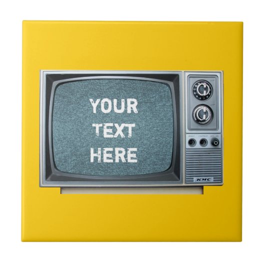  televisieset met statisch scherm tegeltje (Voorkant)