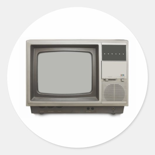  televisietoestel ronde sticker (Voorkant)