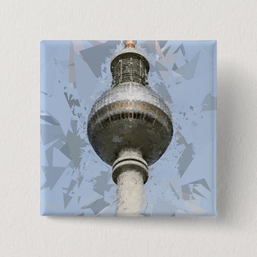 Televisietoren Berlijn Vierkante Button 5,1 Cm (Voorkant)