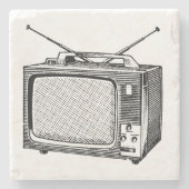 Televisieur Illustratie-Onderzetter Stenen Onderzetter (Voorkant)