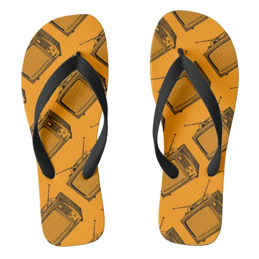 Televisieur  illustratie Tik vlop Teenslippers (Voetbed)