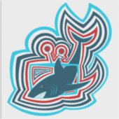 Television Shark Graphic Ripples Sticker (Voorkant)