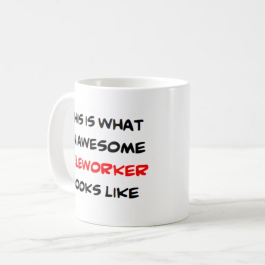 telewerker , geweldige koffie - mok (Voorkant links)