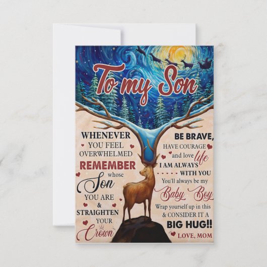 Telkens als je je overweldigd voelt, wil je moeder bedankkaart (Voorkant)