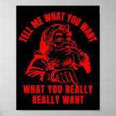 Tell Me What You Want Funny Christmas Santa Womens Poster (Voorkant)