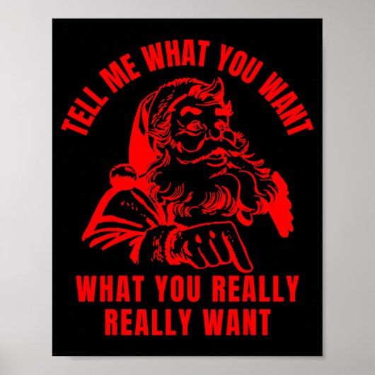 Tell Me What You Want Funny Christmas Santa Womens Poster (Voorkant)