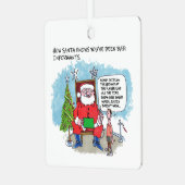 Tell Santa square metal ornament (Voorkant links)