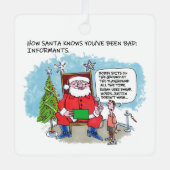 Tell Santa square metal ornament (Voorkant)