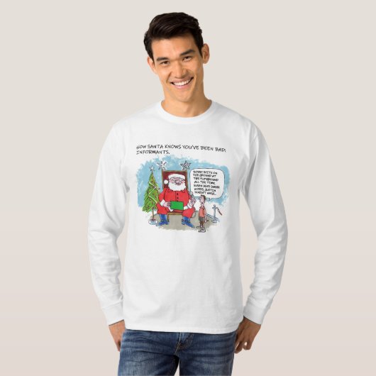Tell Santa T-shirt met lange mouwen (Voorkant volledig)
