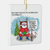 Tell Santa vierkant keramisch ornament (Rechts)