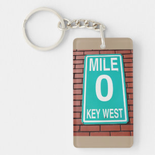 Teller 0 van de mijl teken in historisch Key West Sleutelhanger