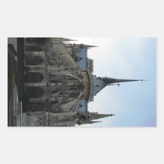 Teller met Notre Dame de Paris Rechthoekige Sticker (Voorkant)