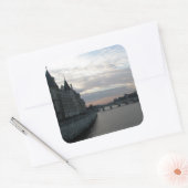 Teller met prachtige zonsondergang in Parijs Vierkante Sticker (Envelop)