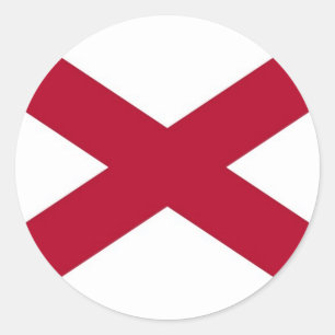 Teller met vlag Alabama Ronde Sticker