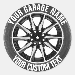 Teller van de eigenaar van de garage of van de rep ronde sticker