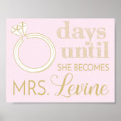 Teller van het huwelijk Teken Teken, schrijven en  Poster (Voorkant)