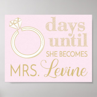 Teller van het huwelijk Teken Teken, schrijven en  Poster