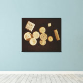 Tellers en dobbels, Gallo-Roman Canvas Afdruk (Insitu (Houten vloer))