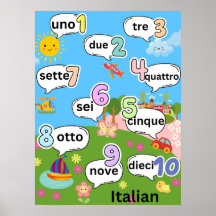 Telling 1 tot 10 in het Italiaans