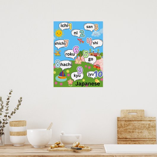 Telling 1 tot 10 in het Japans Poster (Keuken)