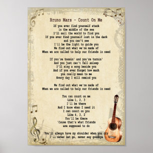 Telling op me Zong Lyric  Wall Art print