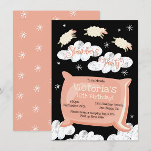 Telling schapen Slumber Party Verjaardag uitnodigi Kaart