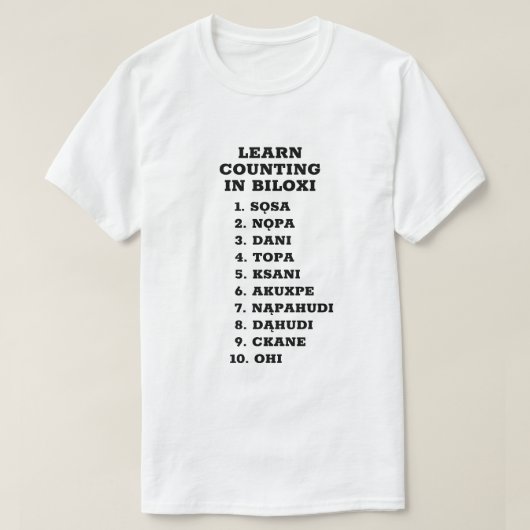 Telling tot 10 i Biloxi T-shirt (Design voorkant)