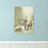 Telling van reizigers in Frankrijk Canvas Afdruk (Insitu (Houten vloer))