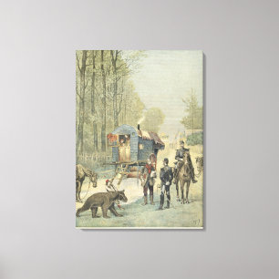 Telling van reizigers in Frankrijk Canvas Afdruk