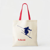 Telluride Blue Snow Skier Tote Bag (Voorkant)